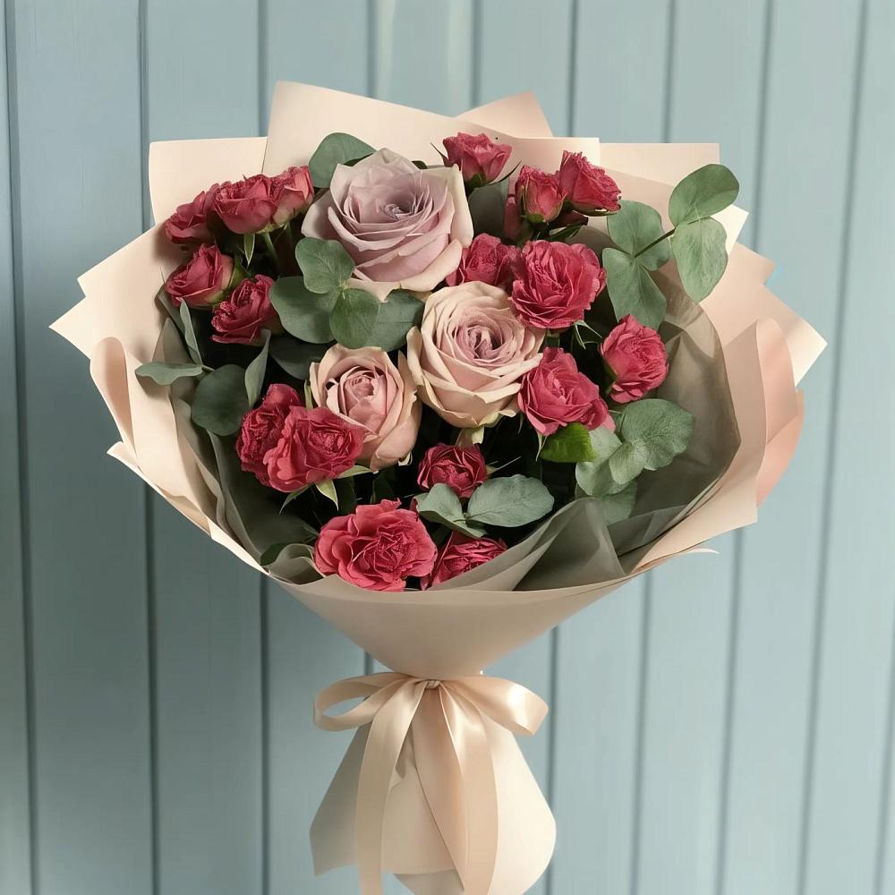 Букет цветов из: Гвоздики и Розы в Марёво