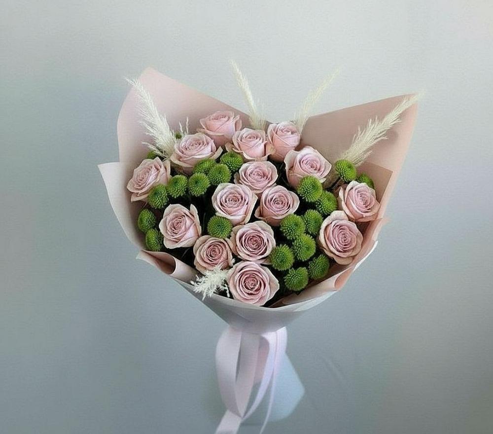 Букет цветов из: Розы и Хризантемы в Марёво