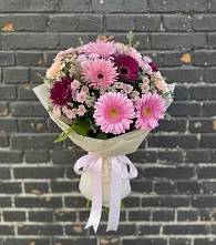 Букет цветов из:  Герберы и Хризантемы в Марёво