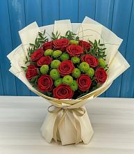 Букет цветов из:  Розы и Хризантемы в Марёво