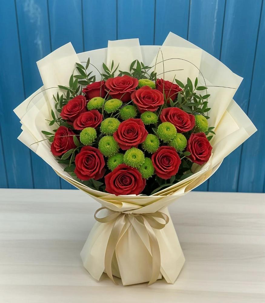 Букет цветов из: Розы и Хризантемы в Марёво