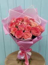 Букет 15 Розовых роз Равель в Марёво