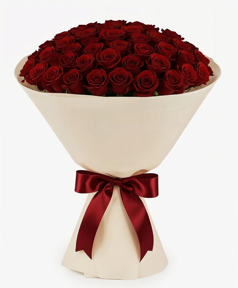 Букет 101 Бордовая роза Блэк Бакарра в Марёво