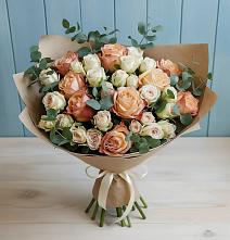 Букет цветов из:  Альстромерии и Розы #REPLACE_PRED# Марёво